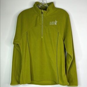 Alaska Summit Green 1/4 Zip Green Fleece Sweatshirt Size Large